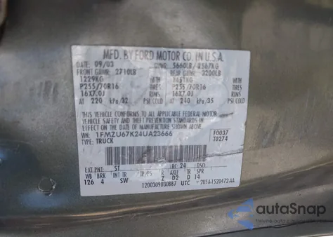 2004 Ford Explorer Sport Trac Adrenalin/Xls/Xlt z USA, uszkodzony, nr VIN 1FMZU67K24UA23666